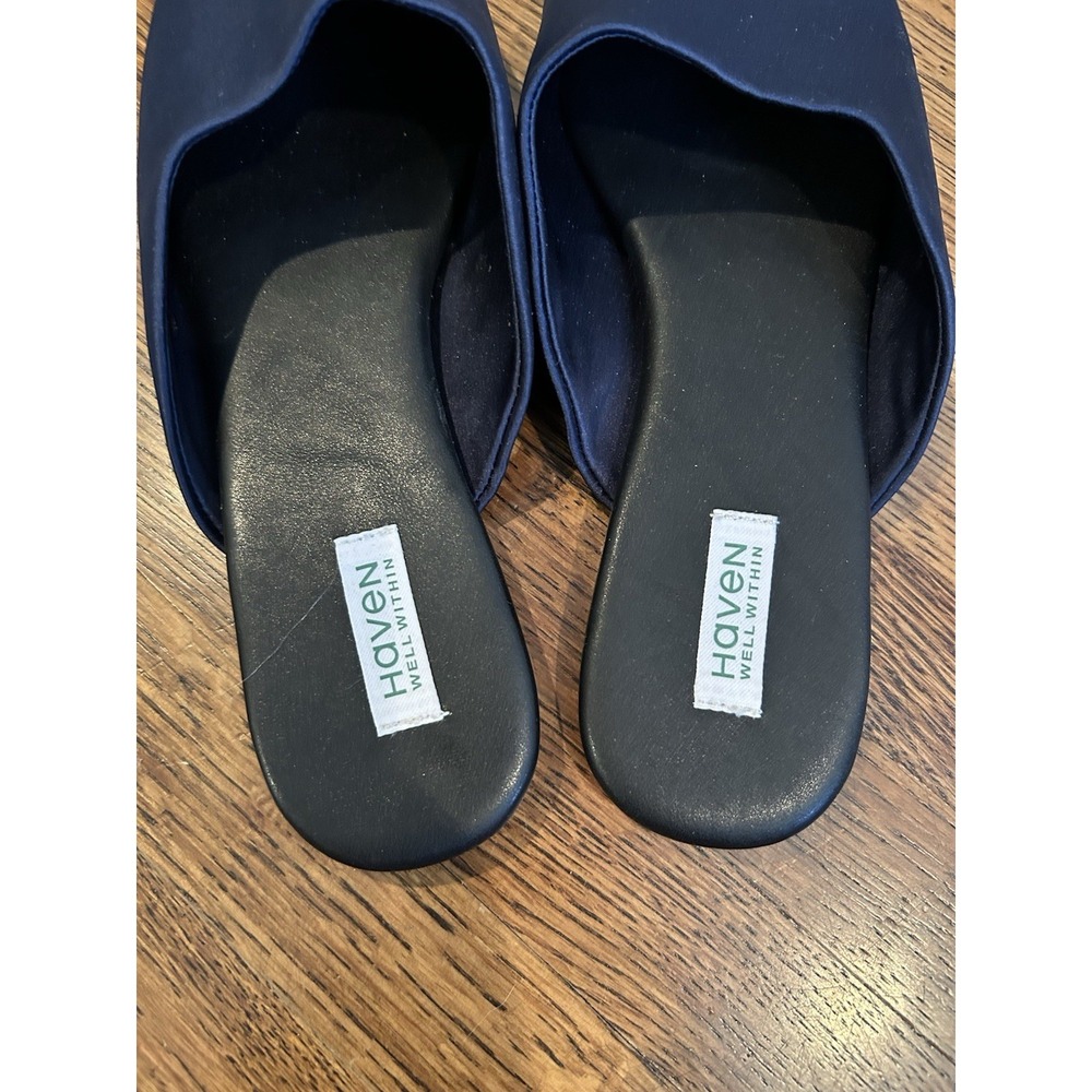 Haven Well Within Blue Satin Mules Satin Sandals/Slides Size 5 Travel Shoes EUC - Picture 4 of 7